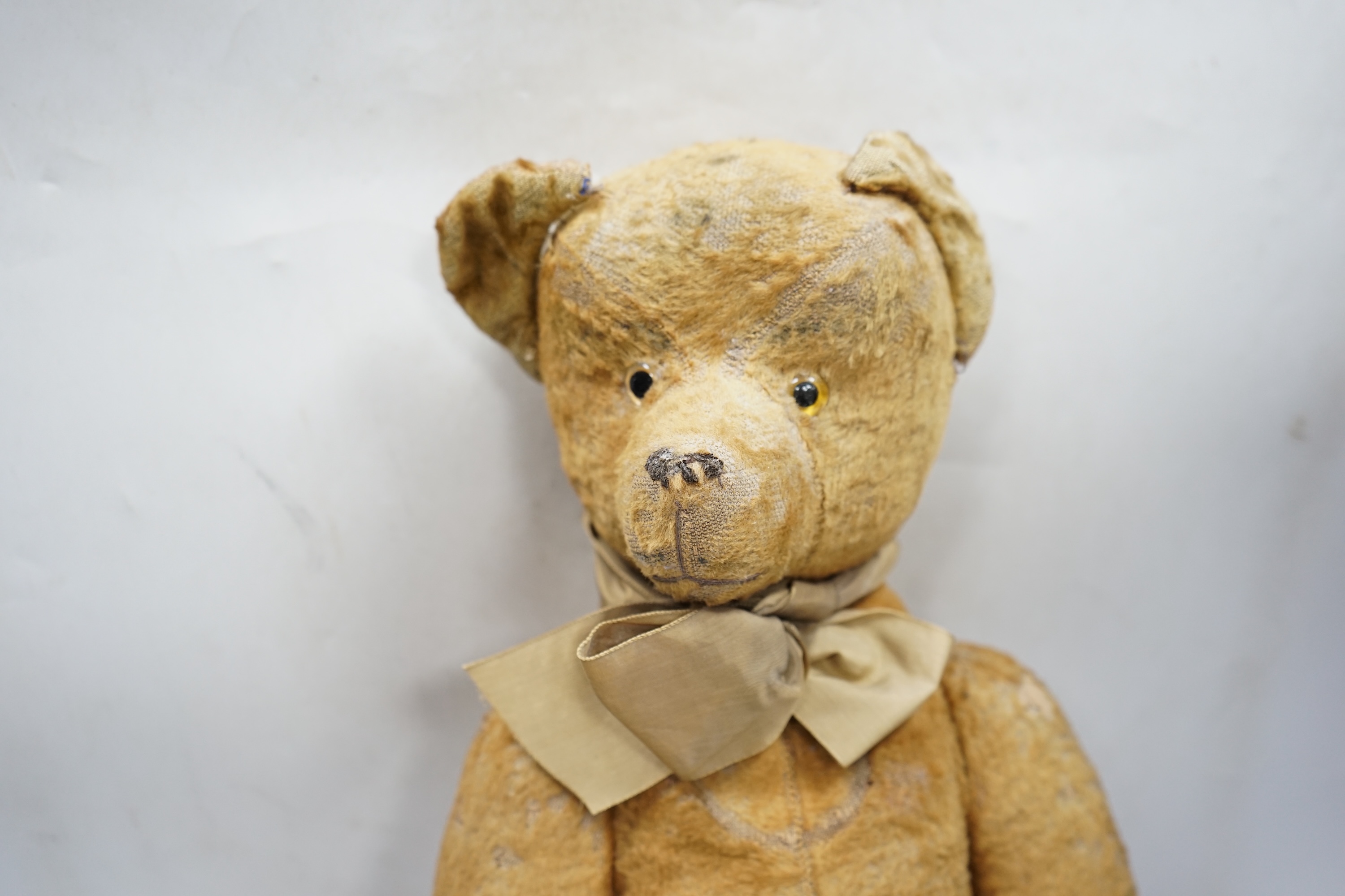 A 1930’s jointed Teddy bear, 53cm. Condition - poor